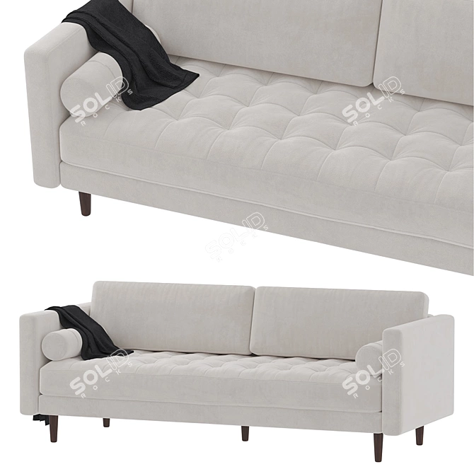 Elegant Luca Sofa: Timeless Comfort 3D model image 4