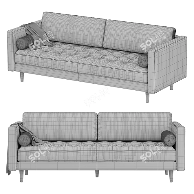 Elegant Luca Sofa: Timeless Comfort 3D model image 6