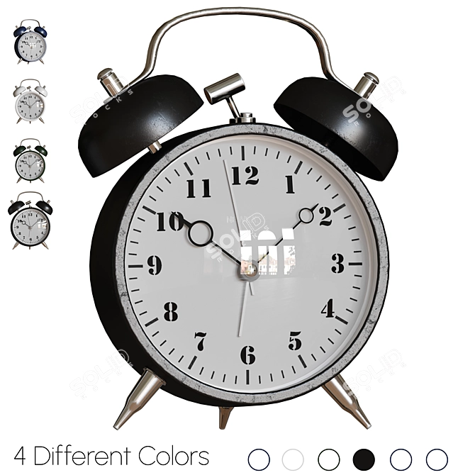 4 Variations Twin Bell Alarm Clock 3D model image 5