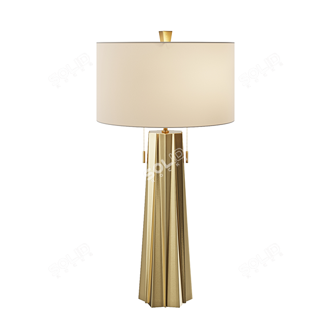 Antique Brass Double Star Table Lamp 3D model image 1