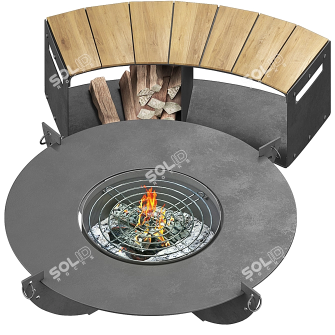 Modern Outdoor Fireplace 3D Model 3D model image 18