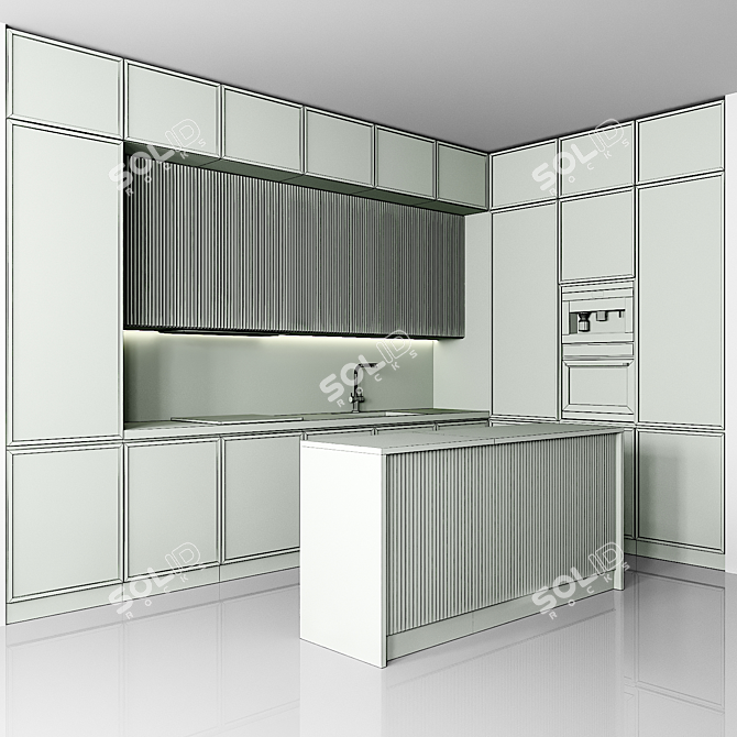 Modern Kitchen Model Set with Textures 3D model image 4