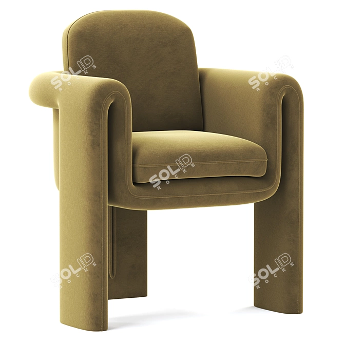 Luxurious Velvet Floria Armchair 3D model image 1