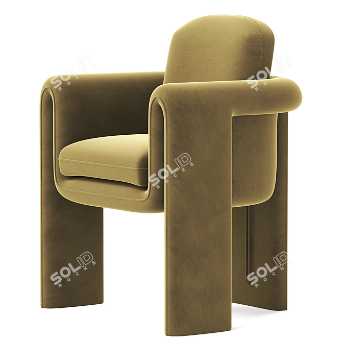 Luxurious Velvet Floria Armchair 3D model image 3