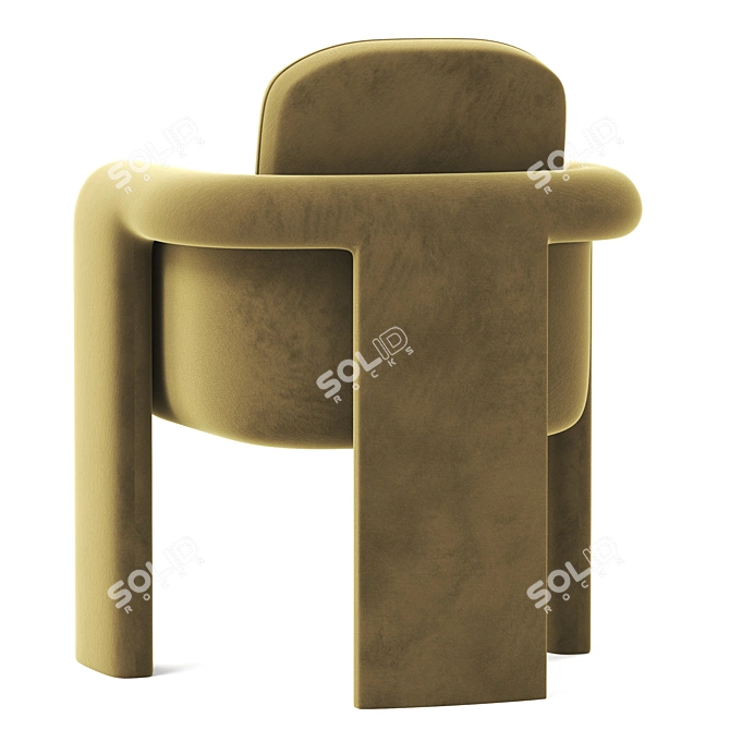 Luxurious Velvet Floria Armchair 3D model image 4