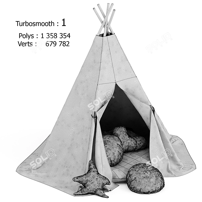 Riviera Blue Teepee, Spacious Dimensions 3D model image 5