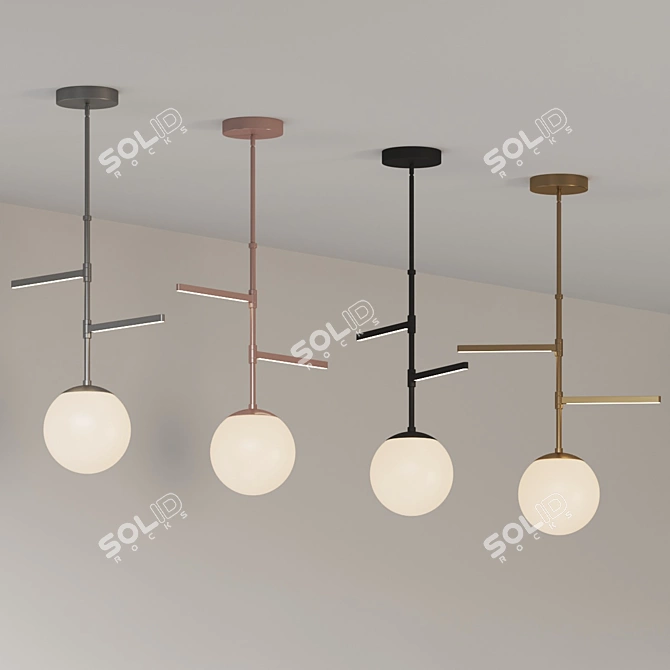 Sculptural LED Pendant Light: Archer 3D model image 3