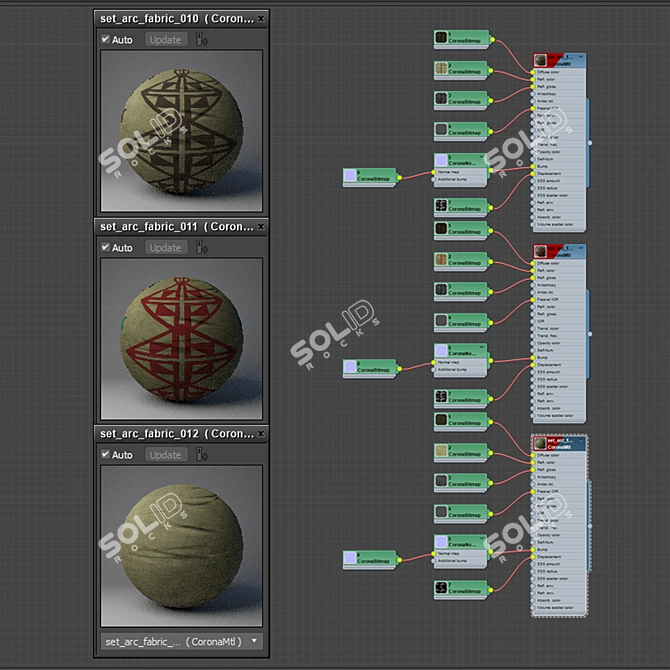 Seamless Fabric PBR Material Pack 3D model image 2