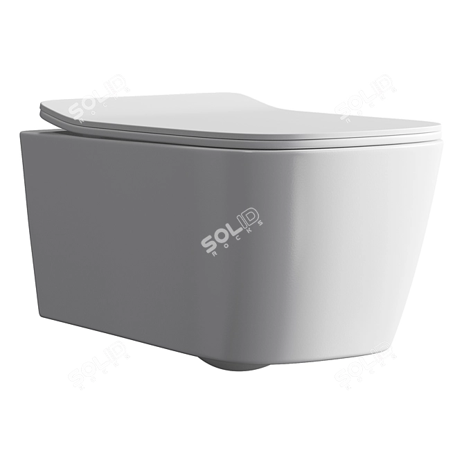 Italian ArtCeram A16 White Toilet 3D model image 3