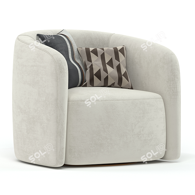 Modern Mila Swivel Armchair 3D 3D model image 1