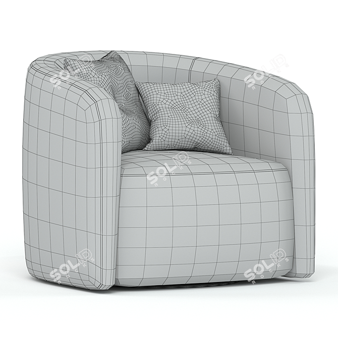 Modern Mila Swivel Armchair 3D 3D model image 5