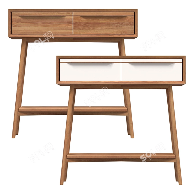 "Elegant White Bruni Console 3D model image 2