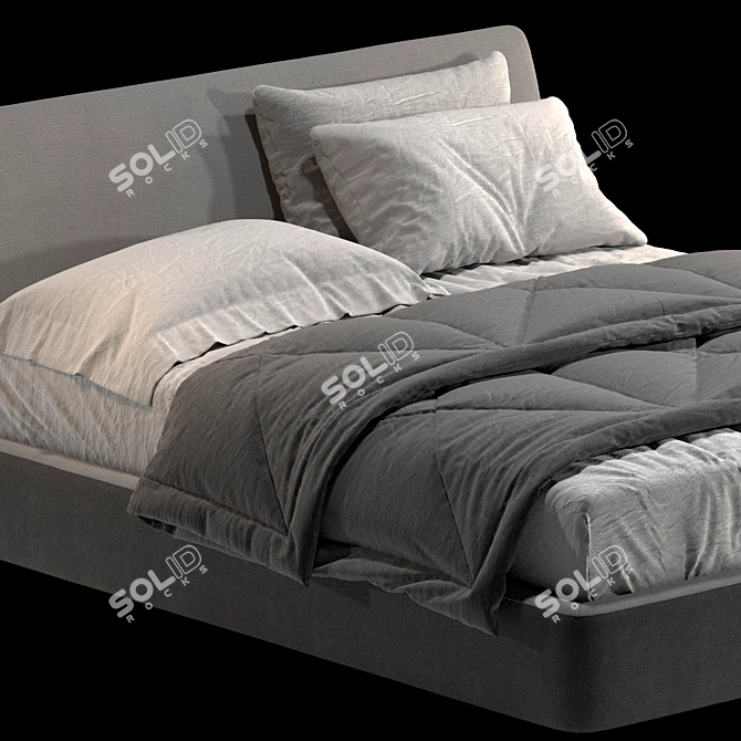 
Luxury Memory Foam Bed with Storage 3D model image 3