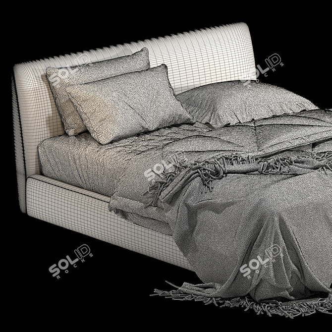
Luxury Memory Foam Bed with Storage 3D model image 5