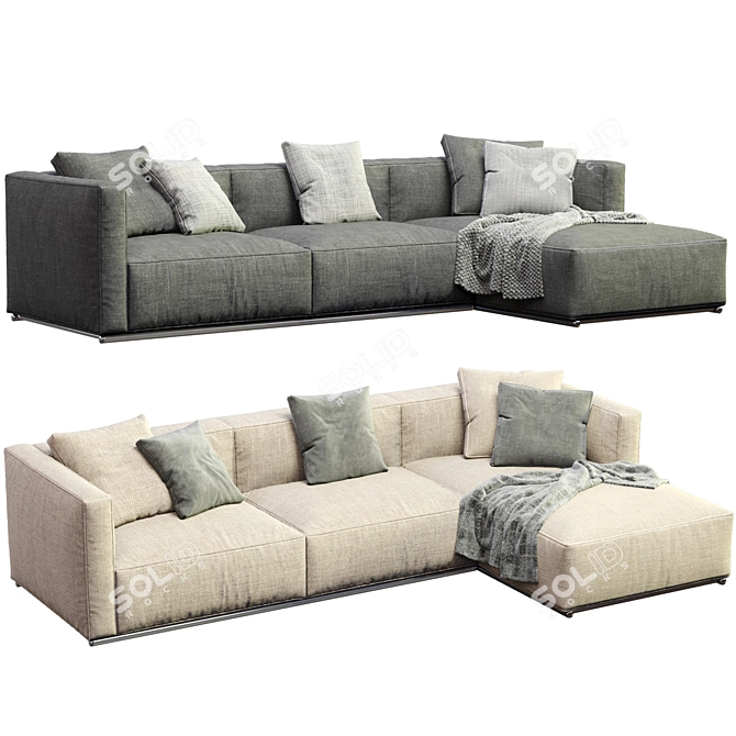 Modern Shangai Sofa by Poliform 3D model image 1