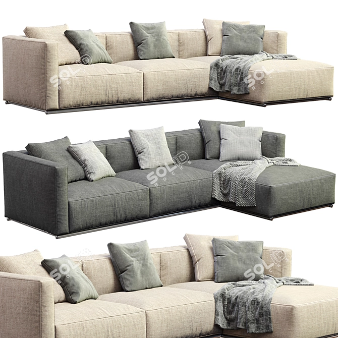 Modern Shangai Sofa by Poliform 3D model image 2