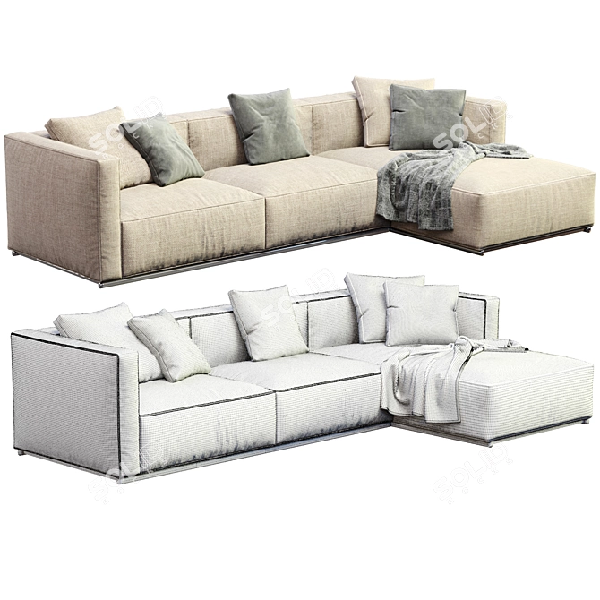 Modern Shangai Sofa by Poliform 3D model image 5