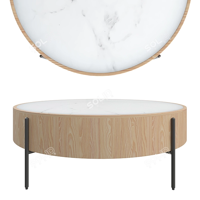 Elegant Canon Marble Coffee Table 3D model image 1