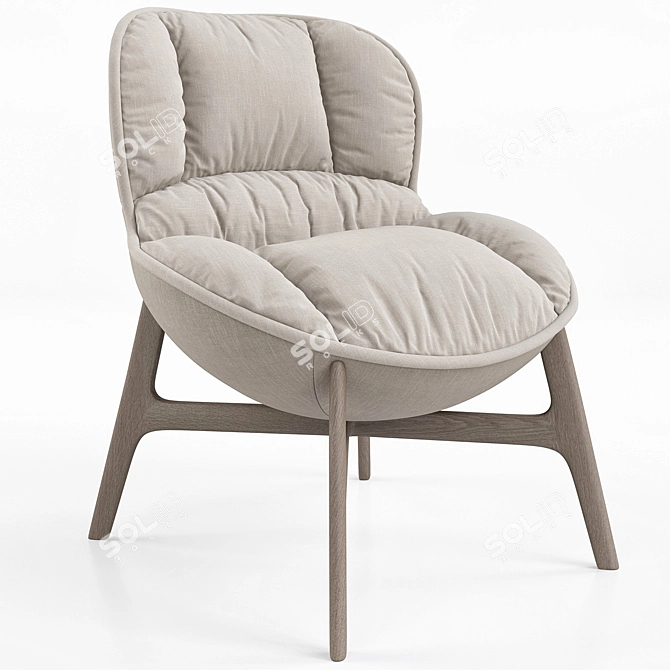 Realistic Softy Armchair 3D Model 3D model image 1