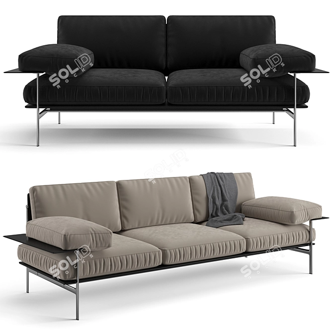 Luxurious B&B Italia Diesis Sofa 3D model image 1