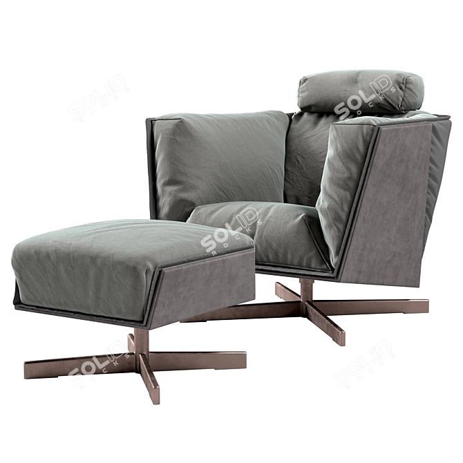 Heit Swivel Armchair: Ultimate Comfort 3D model image 1