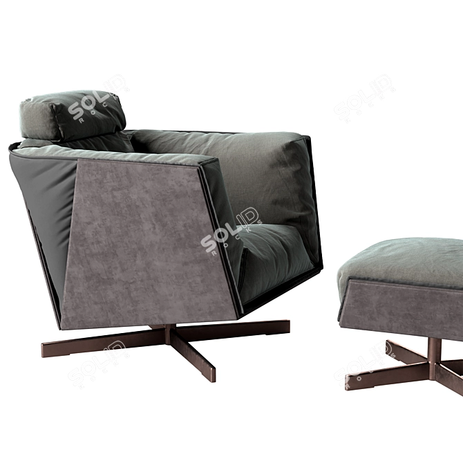 Heit Swivel Armchair: Ultimate Comfort 3D model image 2