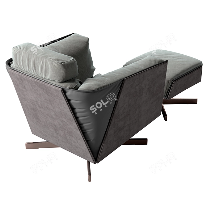 Heit Swivel Armchair: Ultimate Comfort 3D model image 3