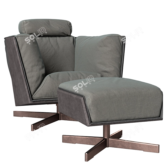 Heit Swivel Armchair: Ultimate Comfort 3D model image 5