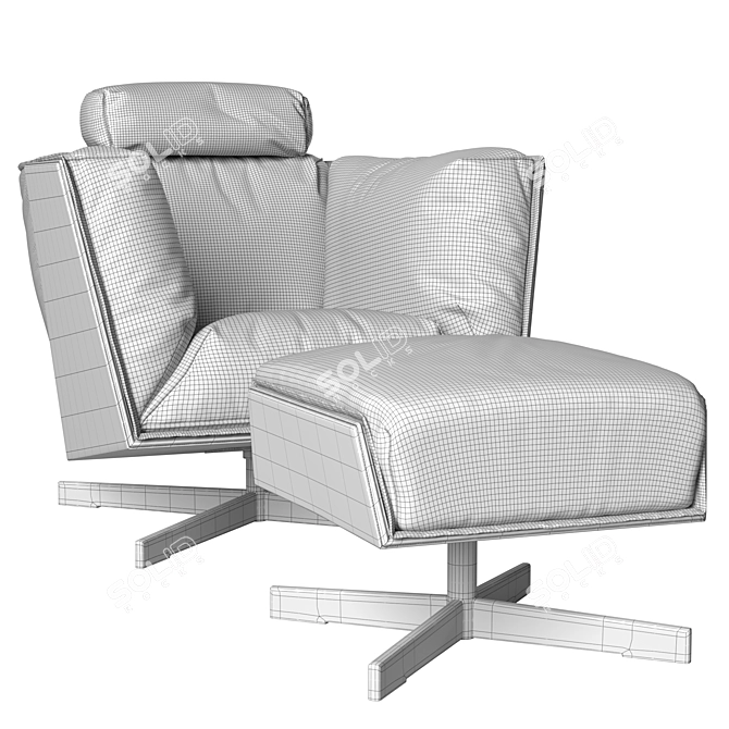 Heit Swivel Armchair: Ultimate Comfort 3D model image 7