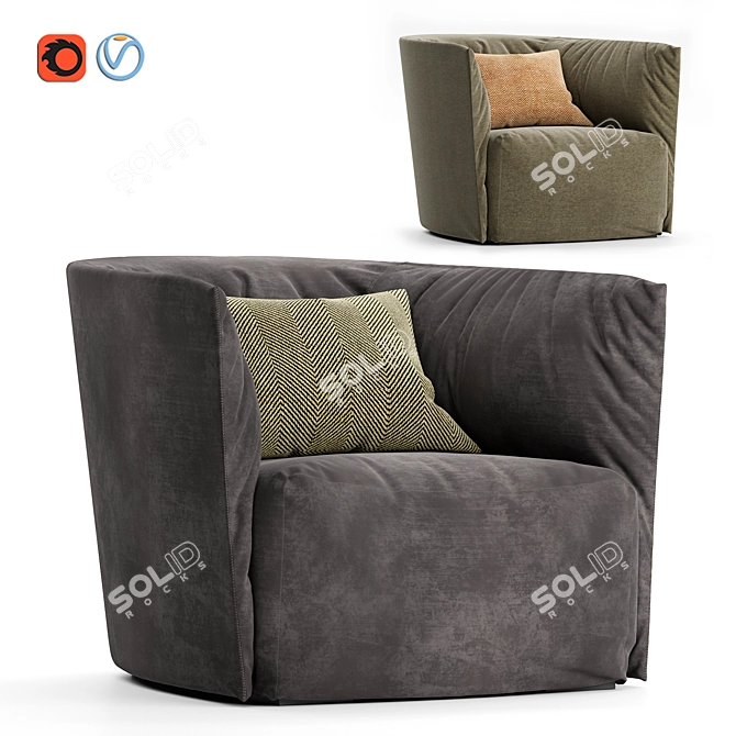 Poliform Santa Monica Armchair 3D model image 1