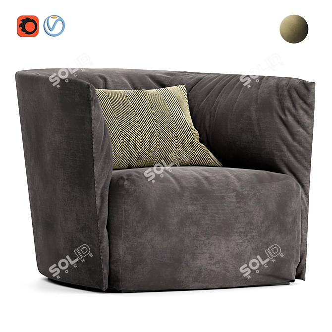 Poliform Santa Monica Armchair 3D model image 6