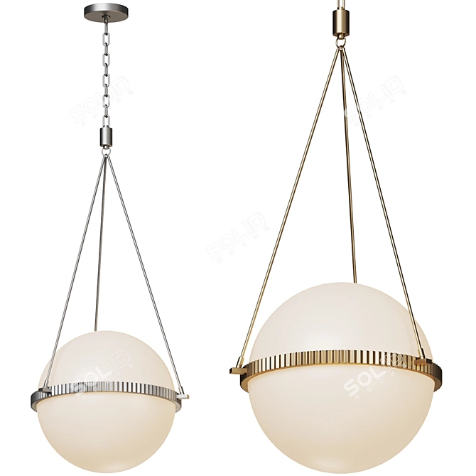 Vintage-Inspired Sutter Pendant Light 3D model image 1