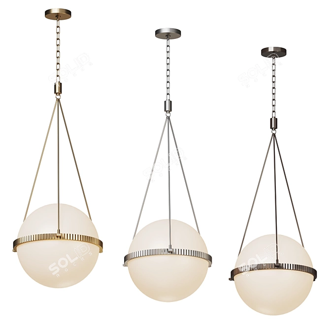 Vintage-Inspired Sutter Pendant Light 3D model image 3