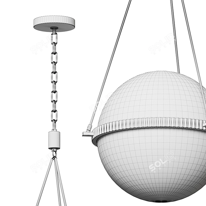 Vintage-Inspired Sutter Pendant Light 3D model image 4