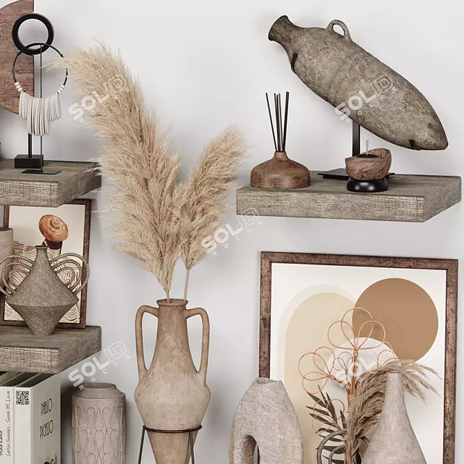 Rustic Style Decorative Set 3D 3D model image 2