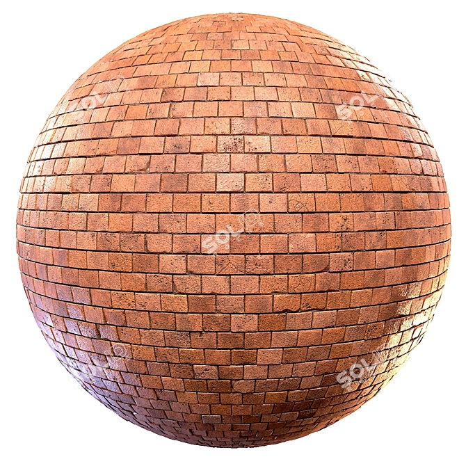 High Detail PBR Brick Material 3D model image 1