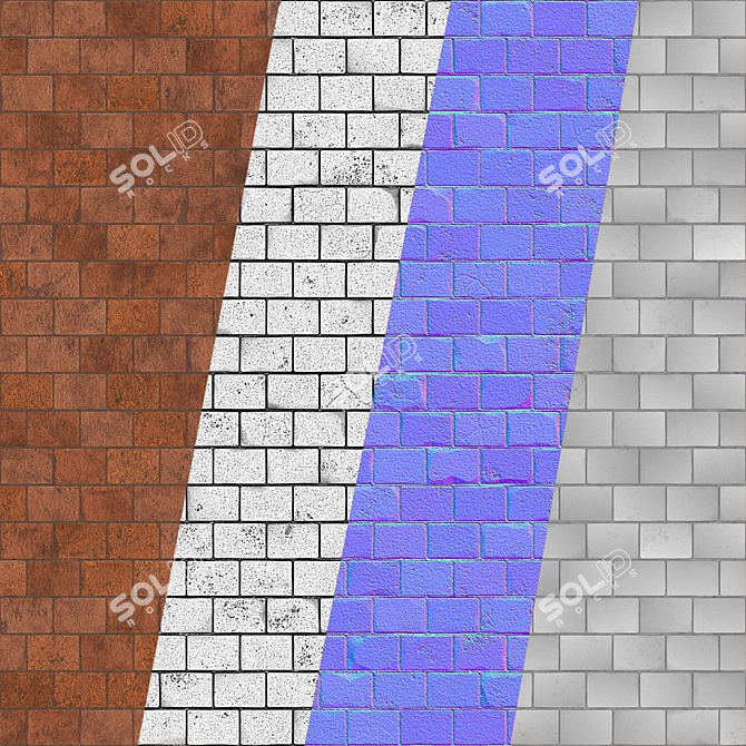 High Detail PBR Brick Material 3D model image 5