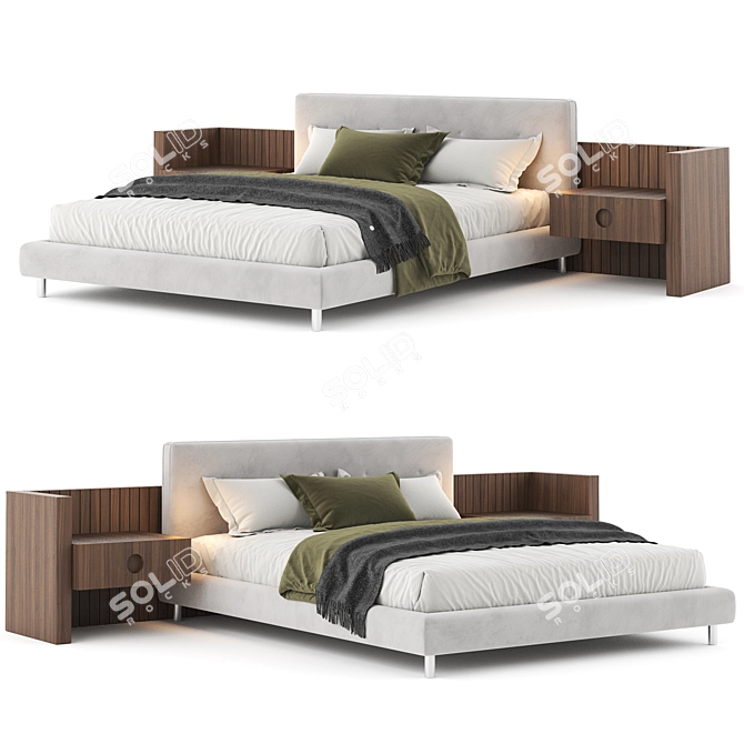 Minotti Brasilia Modern Bed Collection 3D model image 1