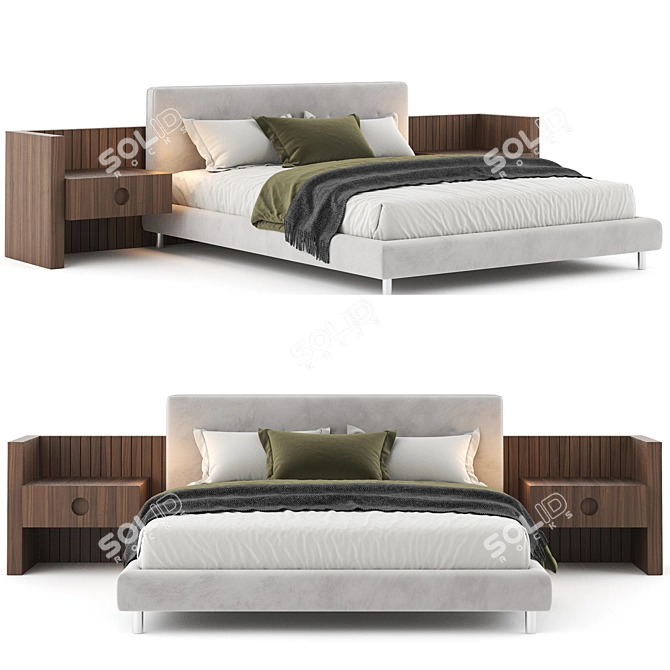 Minotti Brasilia Modern Bed Collection 3D model image 2