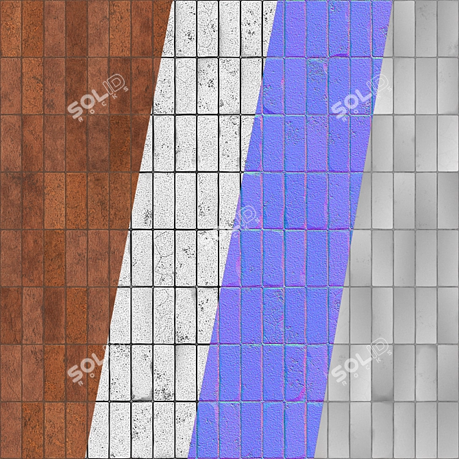 High Detail Seamless Brick Wall 3D model image 5