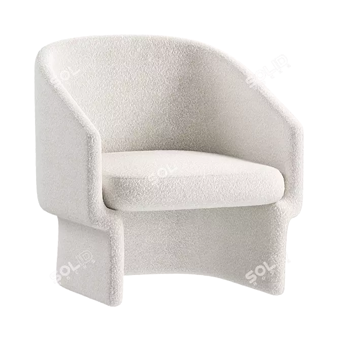 Minimalist Jaxsen Lounge Chair 3D model image 1