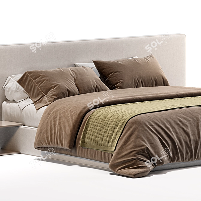 Luxury Felis Bowie 3D Bed 3D model image 2