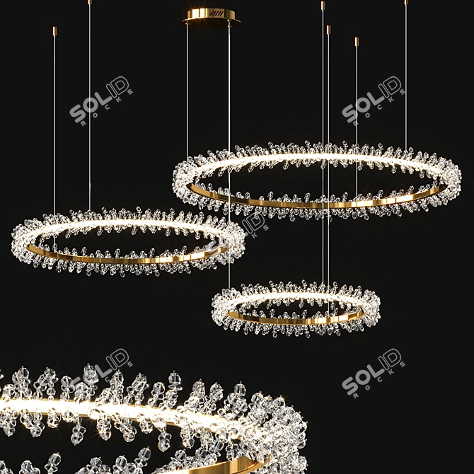 Elegant Thera Crystal Chandelier 3D model image 1