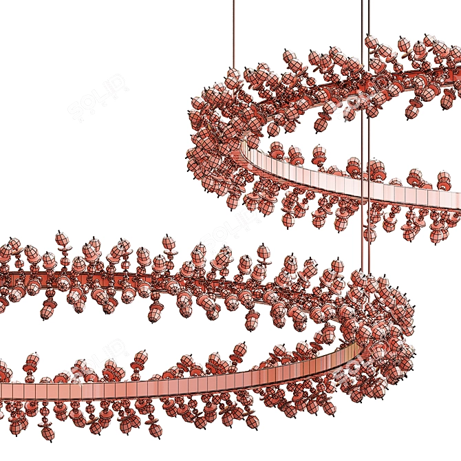 Elegant Thera Crystal Chandelier 3D model image 2