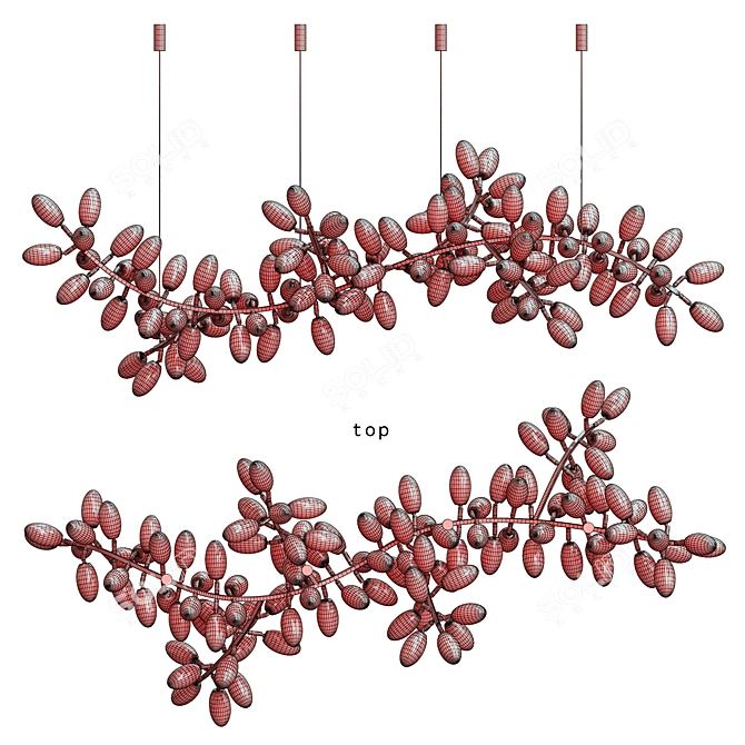 Grape Cluster Chandelier 230cm 3D model image 5