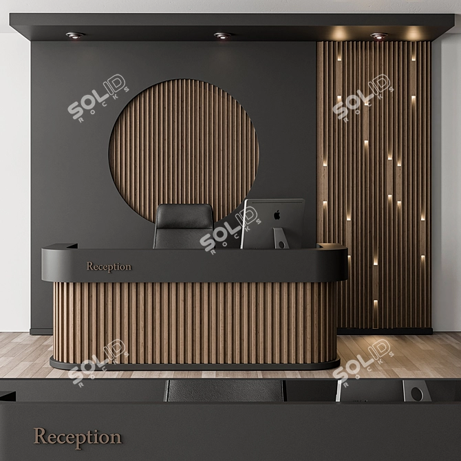 Office Set 313: Reception Desk 3D model image 1