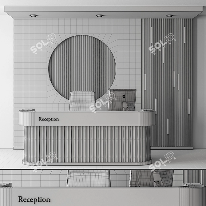 Office Set 313: Reception Desk 3D model image 4