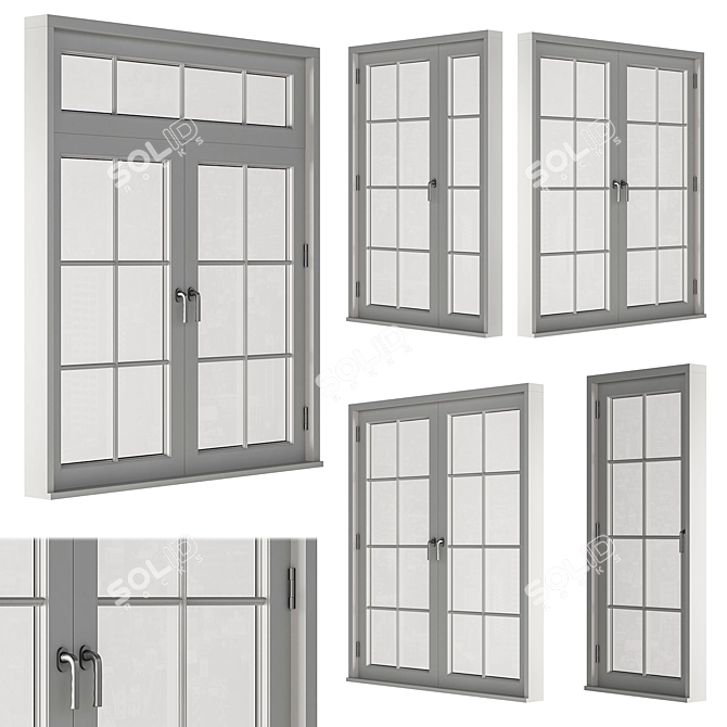  Modern White Window with Frame 3D model image 1