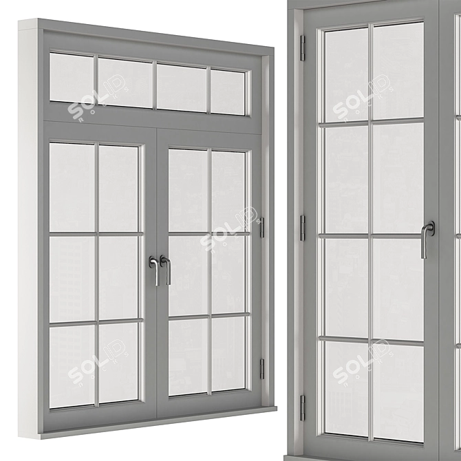  Modern White Window with Frame 3D model image 2