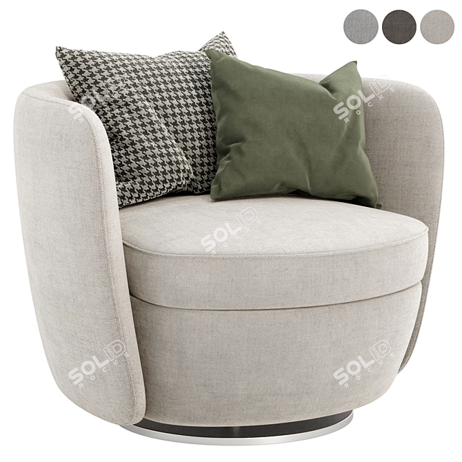 Luxury Comfort Swivel Armchair 3D model image 1